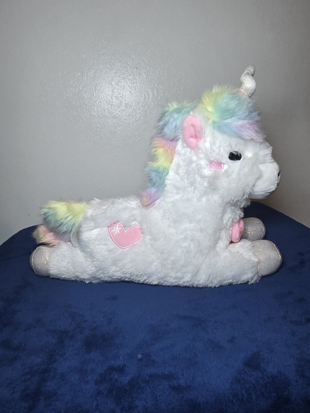 FAO Schwarz White Rainbow UNICORN PLUSH 15" LED Light Up with Sound Tested Works
